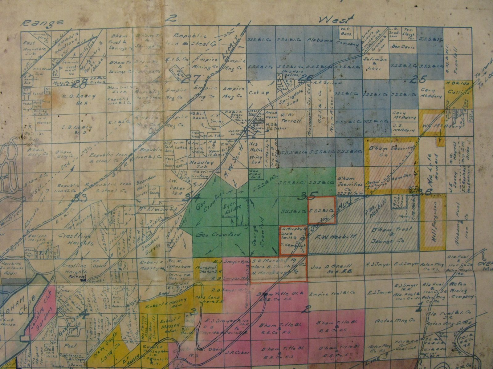 1925 Map of Shades Valley